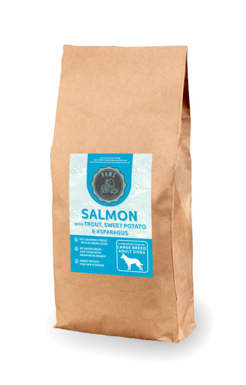 Highest Quality Grain Free Large Breed Adult Salmon with Trout Sweet Potato and Asparagus Dog Food Kibble Biscuits 100g 2kg 6kg 12kg 15kg