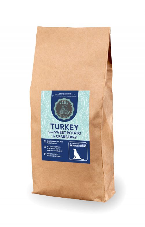 Grain Free Senior Turkey, Sweet Potato and Cranberry Adult Dog Food Kibble Biscuits