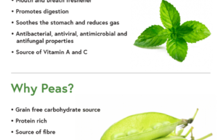 What benefits do mint and peas have?