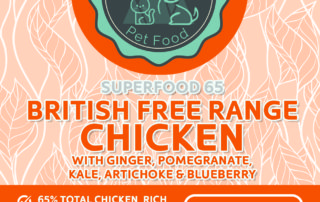 British Free Range Chicken with Ginger Pomegranate Kale Artichoke Blueberry Superfood 65 Dog Kibble Biscuits for Adult Dogs 2kg 12kg