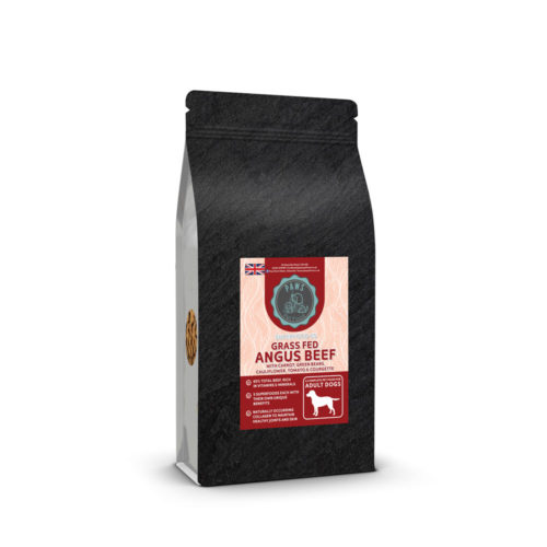 Grass Fed Angus Beef with Carrot Green Beans Cauliflower Tomato Courgette Superfood 65 Dog Kibble Biscuits for Adult Senior Dogs and Puppies 2kg 12kg