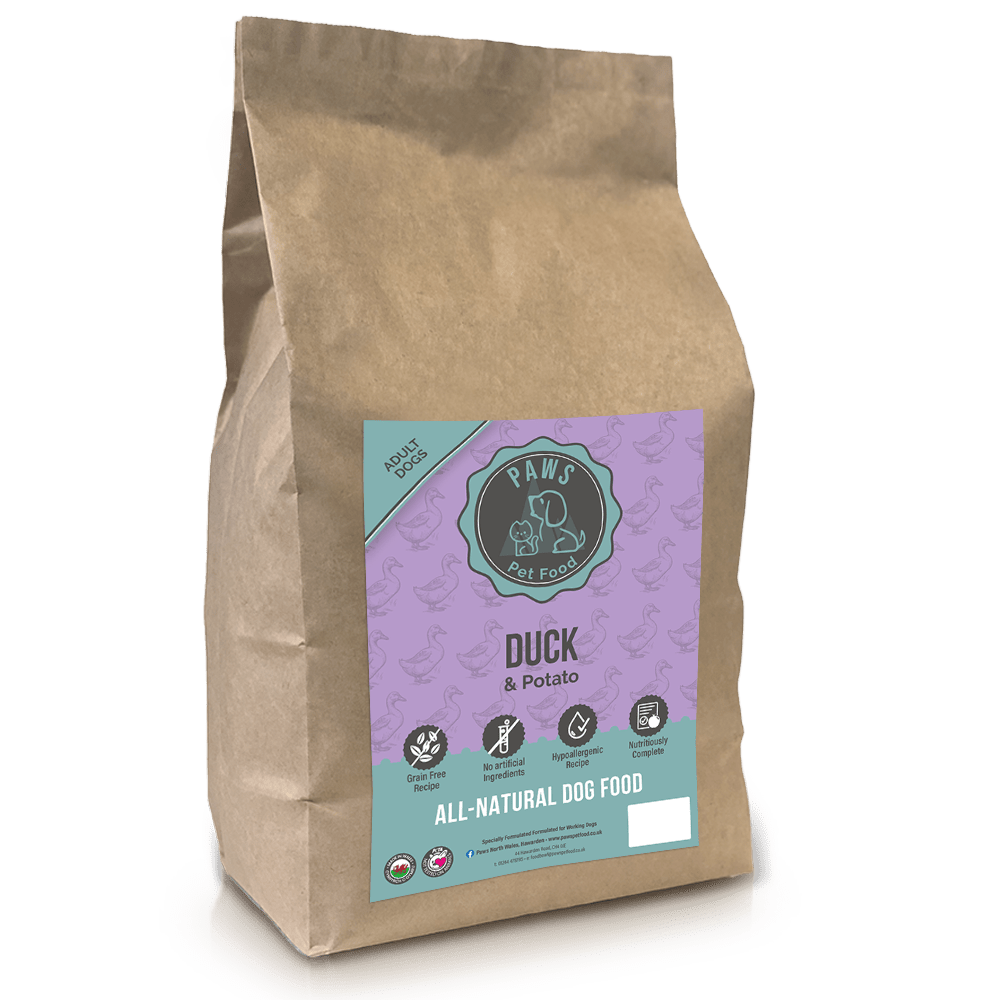 Grain Free Duck with Potato Adult Dog Food Kibble Biscuits 80g 2kg 12kg *Made in Wales* Working Dog