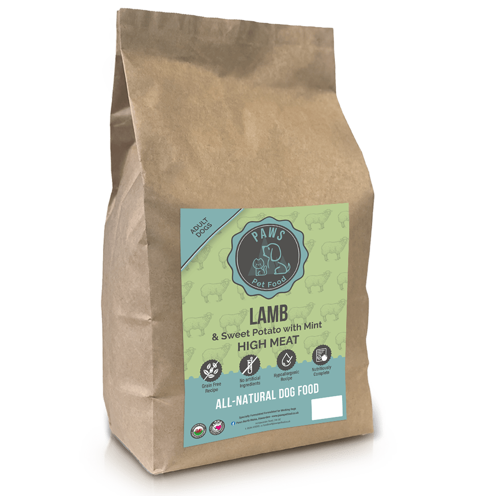 Grain Free High Meat Lamb with Sweet Potato & Mint Adult Dog Food Kibble Biscuits 80g 2kg 12kg *Made in Wales*