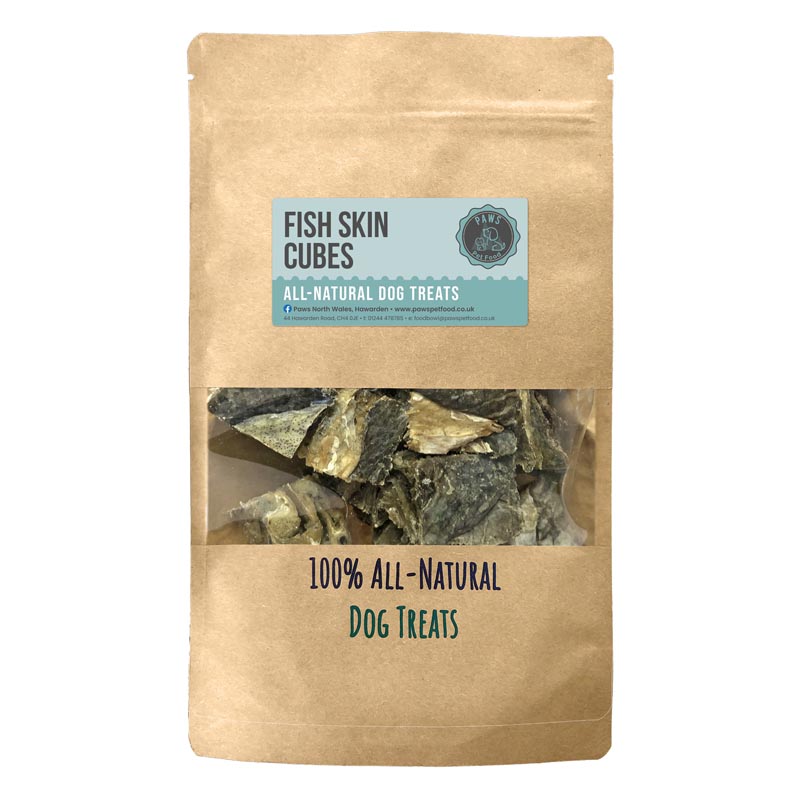 Fish Skin Cubes 100% All Natural Dog Treats - Small 250g 6kg *Made in Wales*