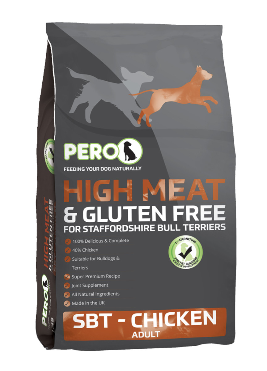 Pero High Meat and Gluten Free for Staffordshire Bull Terriers - Chicken Dry Dog Food *Made in Wales* 2kg 12kg