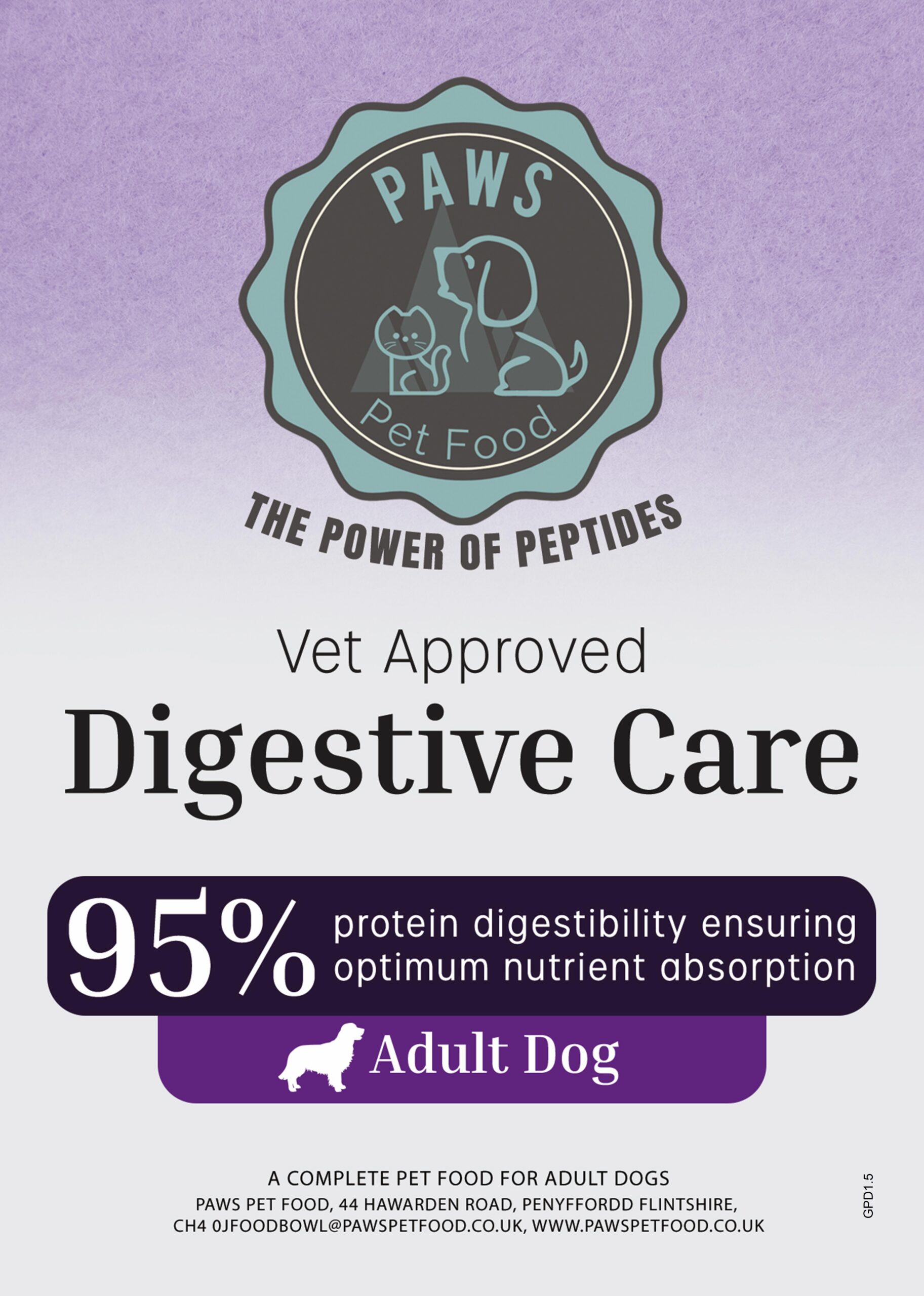 PAWS PET FOOD The Power of Peptides Vet Approved Digestive Care GPD