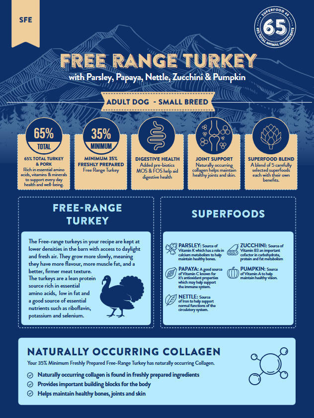 Paws Pet Food Superfood 65 Grain-Free Small Breed Dog Food - Turkey & Pork with Superfoods - Image 3